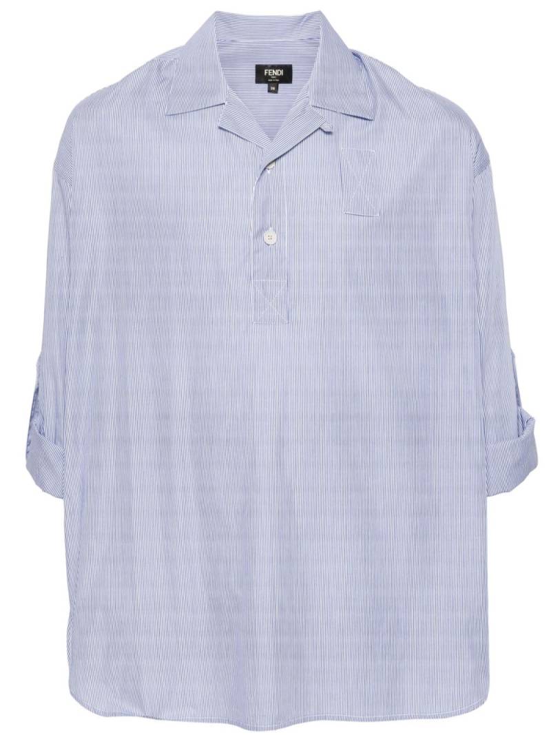 FENDI striped cotton polo shirt - Blue von FENDI