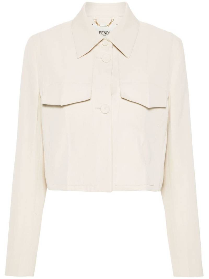 FENDI twill cropped jacket - Neutrals von FENDI