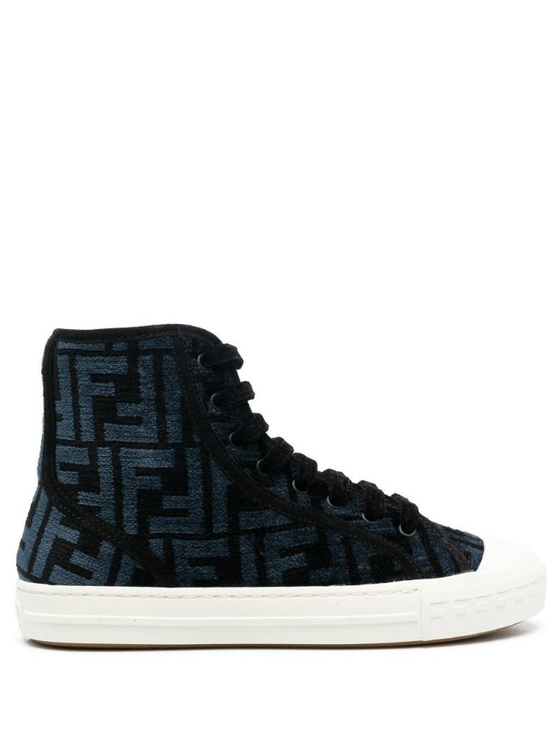 FENDI velvet FF high-top sneakers - Blue von FENDI