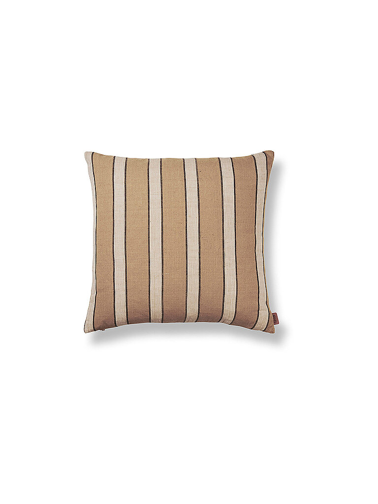 FERM LIVING Brown-Cotton-Kissen Stripe  braun von FERM LIVING