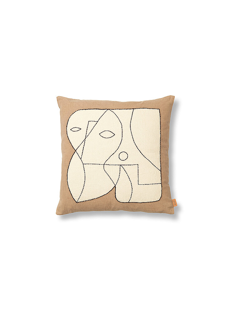 FERM LIVING Kissen FIGURE CUSHION 50x50 Taupe White  camel von FERM LIVING