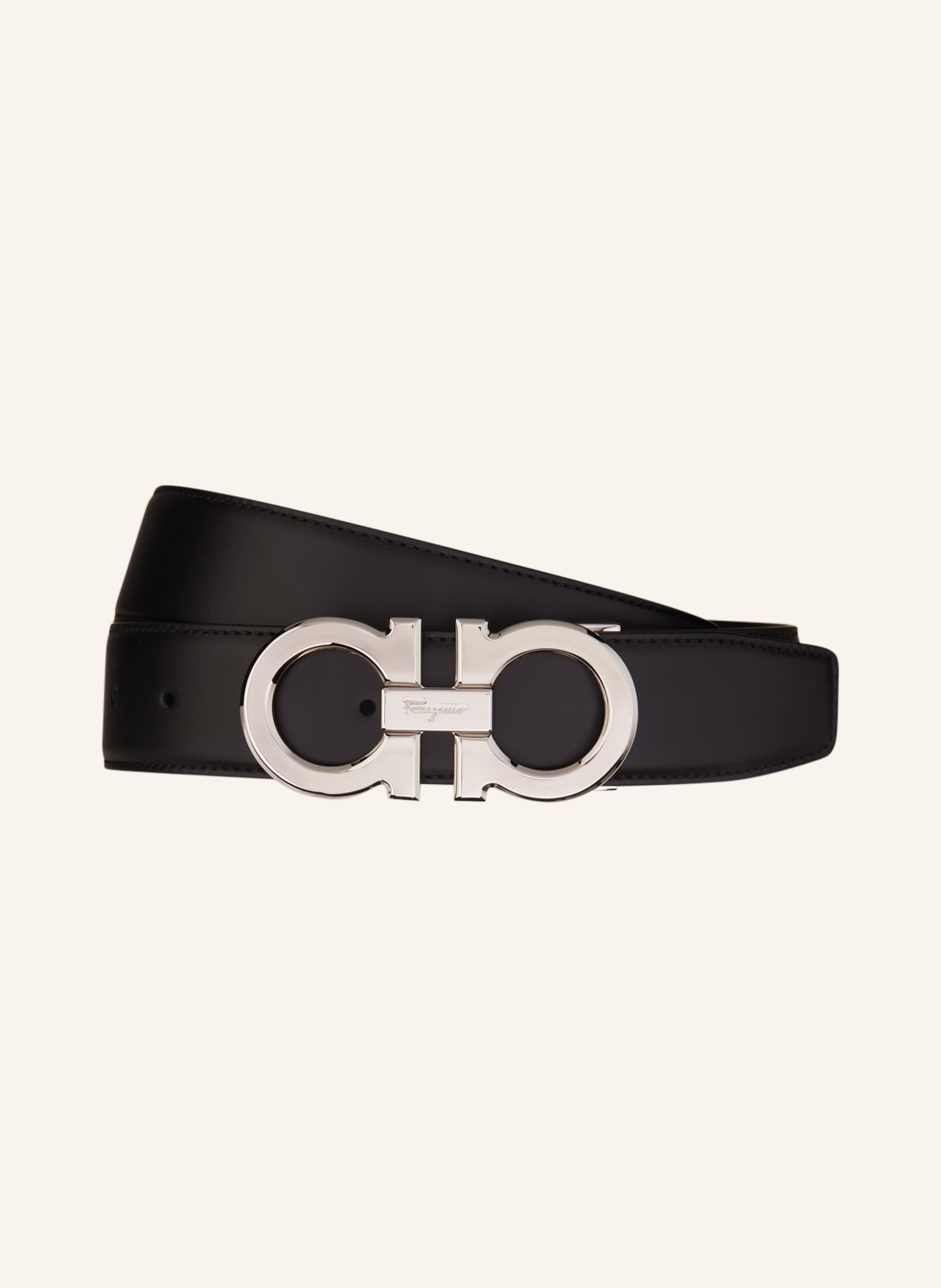 Ferragamo Ledergürtel Gancini Buckle schwarz Ferragamo Ledergürtel Gancini Buckle schwarz von FERRAGAMO