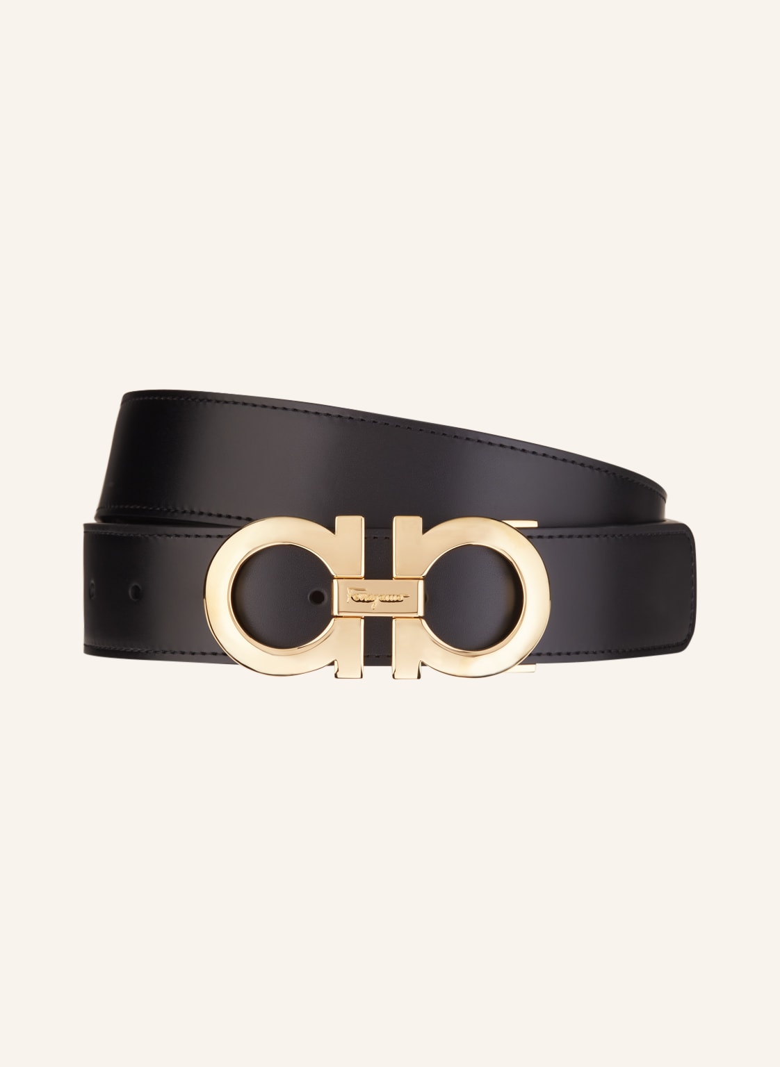 Ferragamo Ledergürtel Gancini schwarz Ferragamo Ledergürtel Gancini schwarz von FERRAGAMO