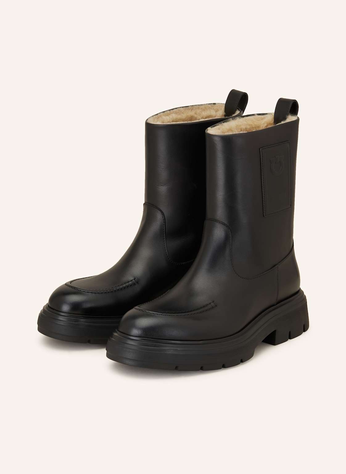 Ferragamo Plateau-Boots schwarz von FERRAGAMO