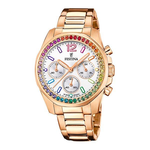 Chronograph Uhr Damen Gold 38mm von FESTINA