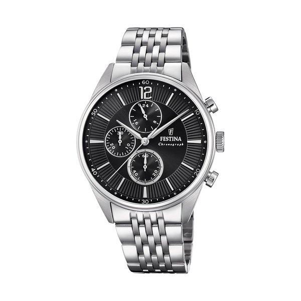 Chronograph Uhr Herren Silberfarben 42mm von FESTINA