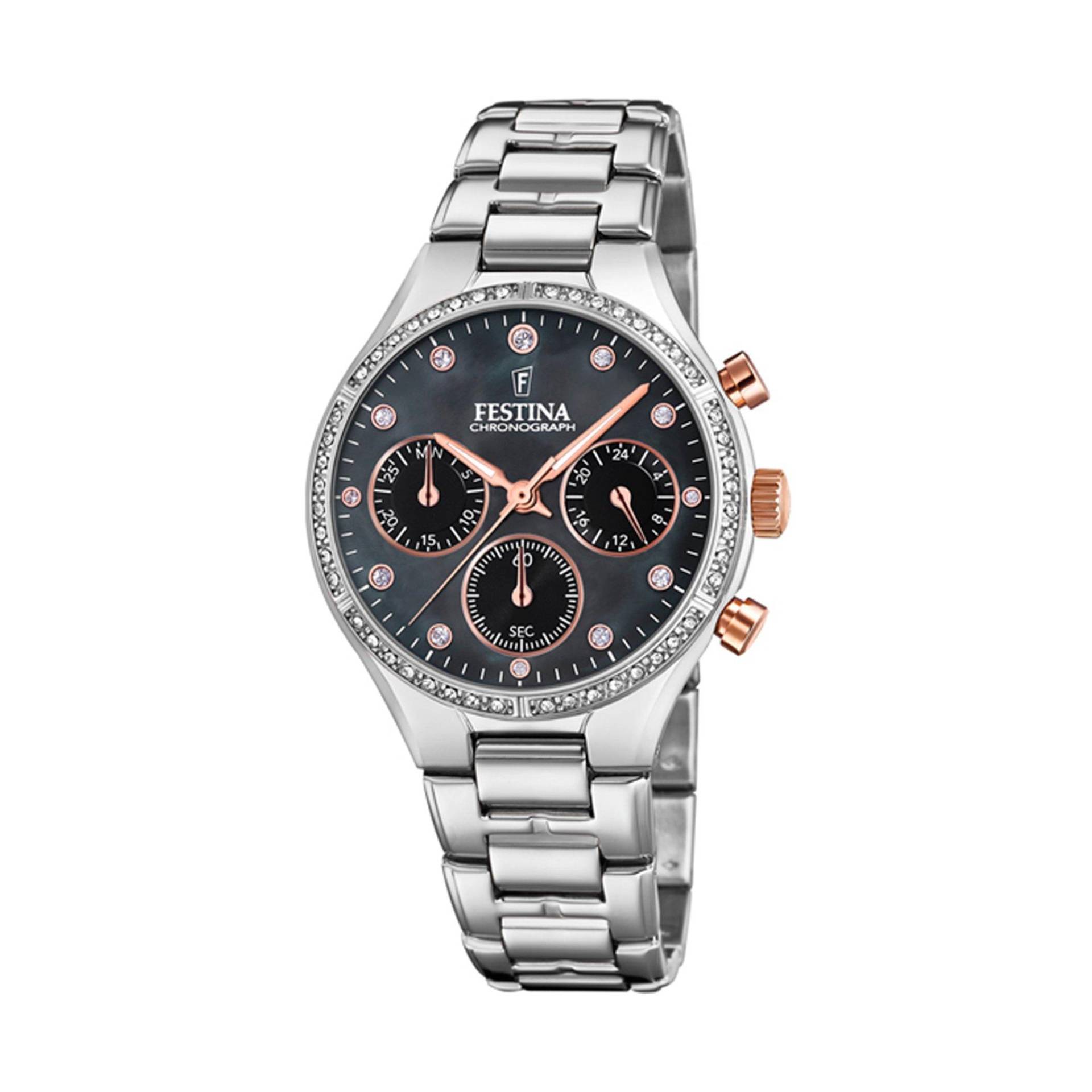 Chronograph Uhr Damen Silber 36mm von FESTINA