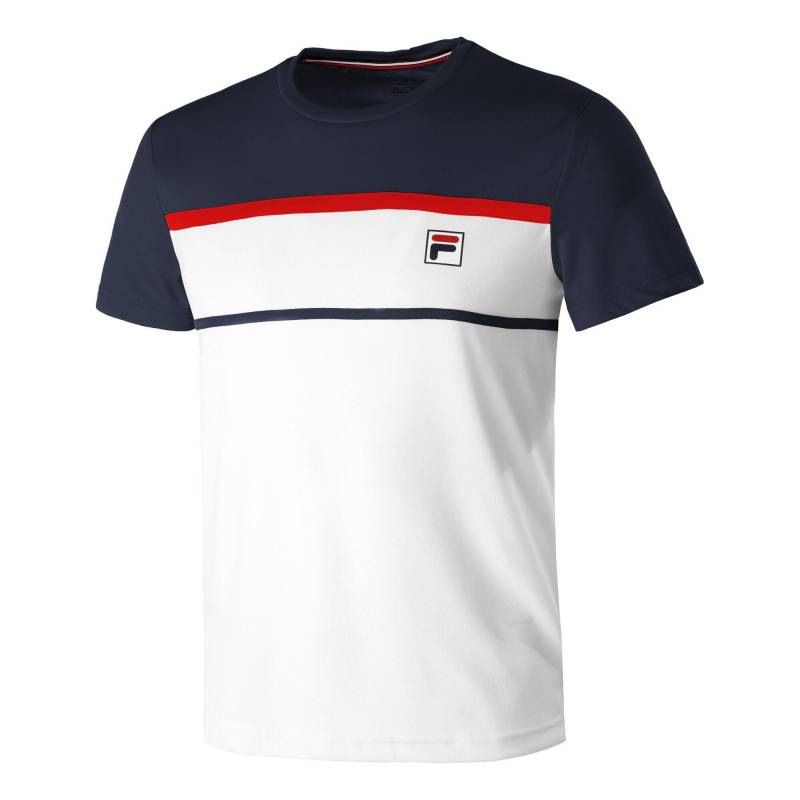 Fila - T-Shirt Steve Weiss/Dunkelblau, für Herren, Blau, Größe S von Fila