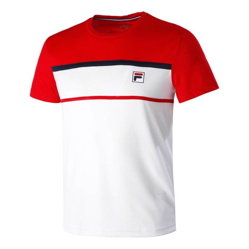 Fila - T-Shirt Steve Weiss/Rot, für Herren, Rot, Größe XL von Fila