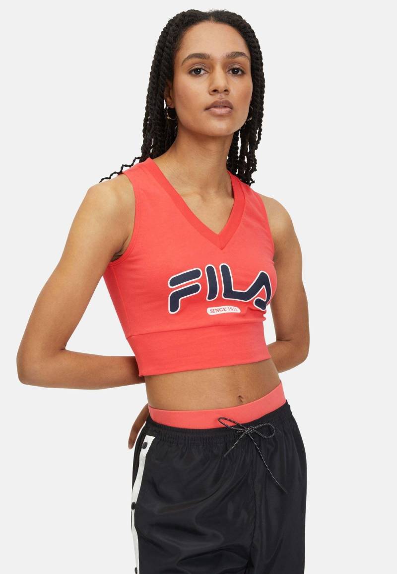 Tops Laixi Cropped V-neck Top Damen Rot Bunt M von FILA