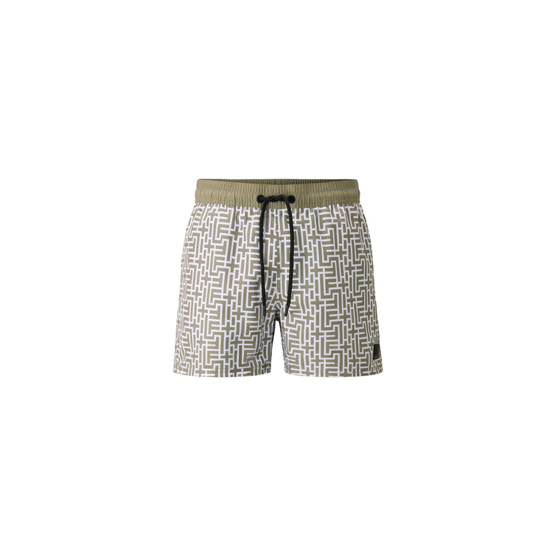 FIRE+ICE Badeshorts Nelson für Herren - Khaki/Weiß - 46 von FIRE+ICE