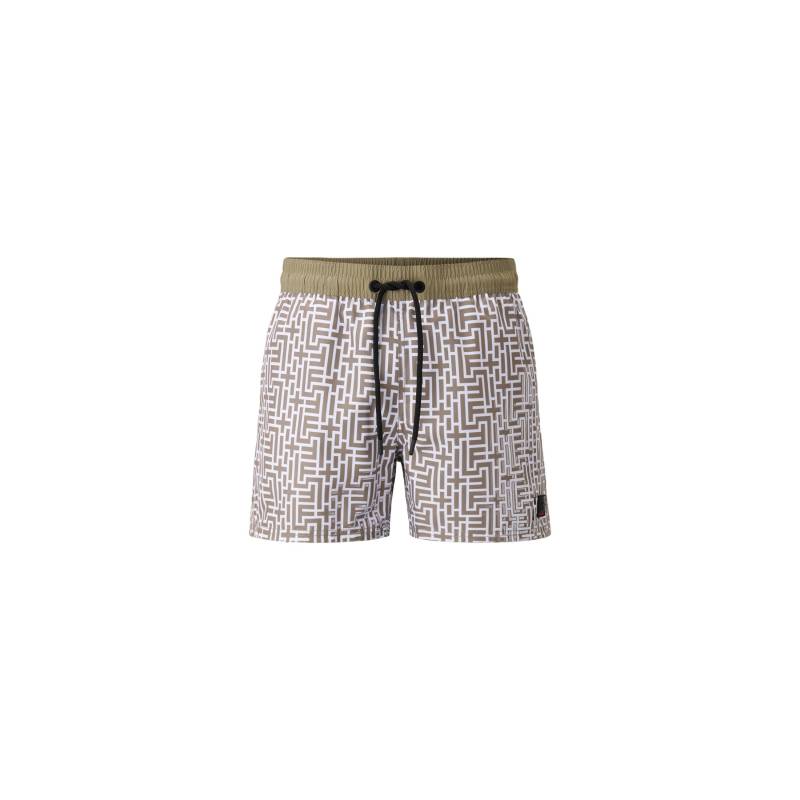 FIRE+ICE Badeshorts Nelson für Herren - Khaki/Weiß - 48 von FIRE+ICE