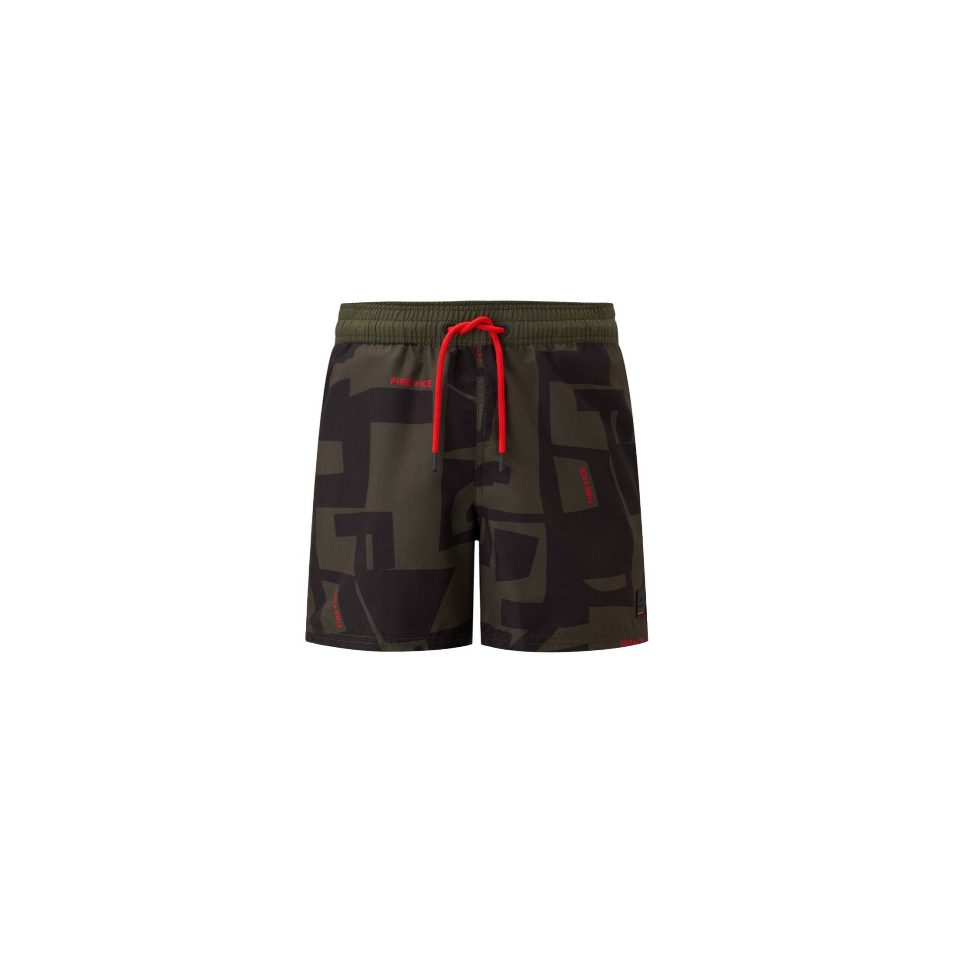 FIRE+ICE Badeshorts Nelson für Herren - Oliv-Grün/Schwarz - 56 von FIRE+ICE