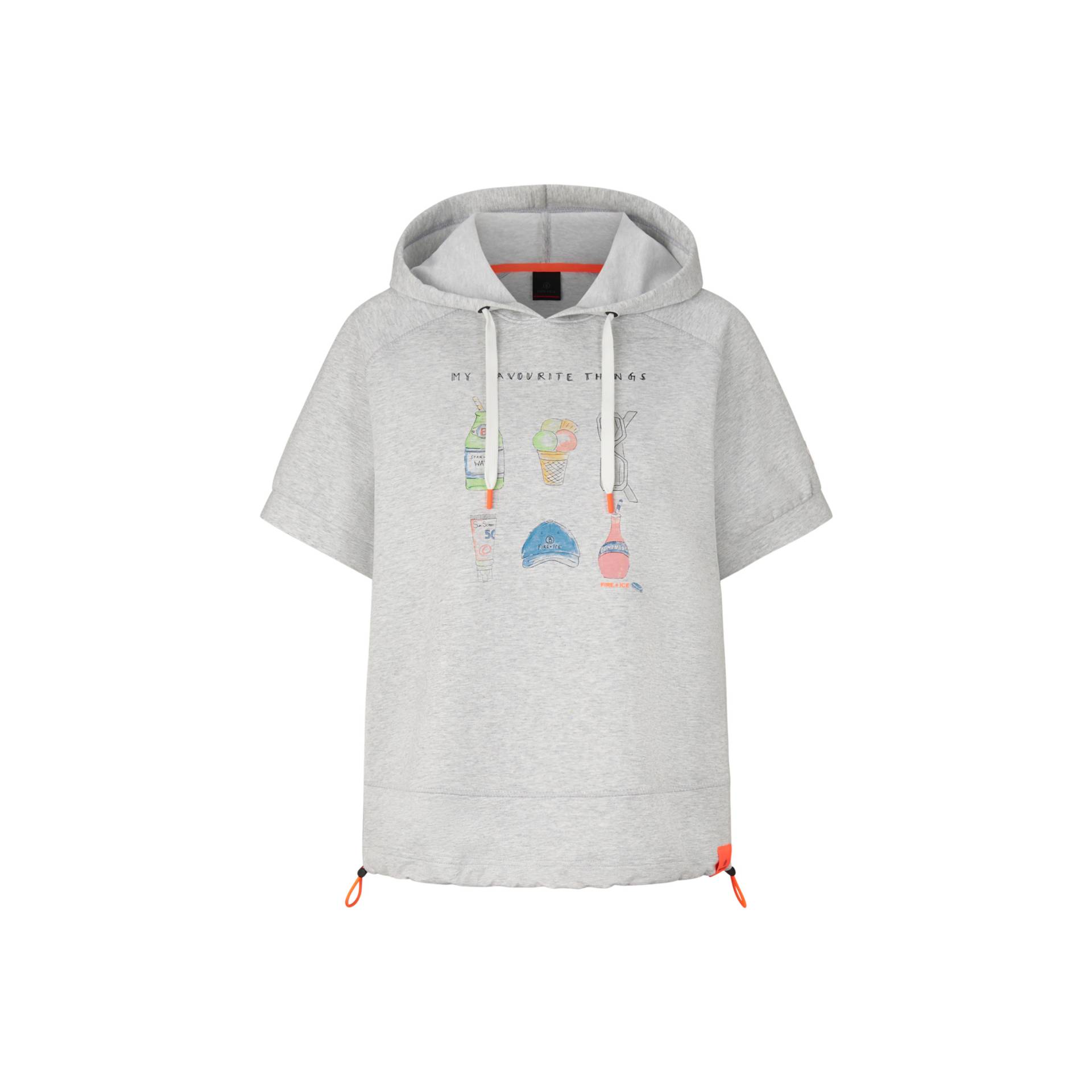 FIRE+ICE Kurzarm-Hoodie Sharon für Damen - Hellgrau meliert - S von FIRE+ICE