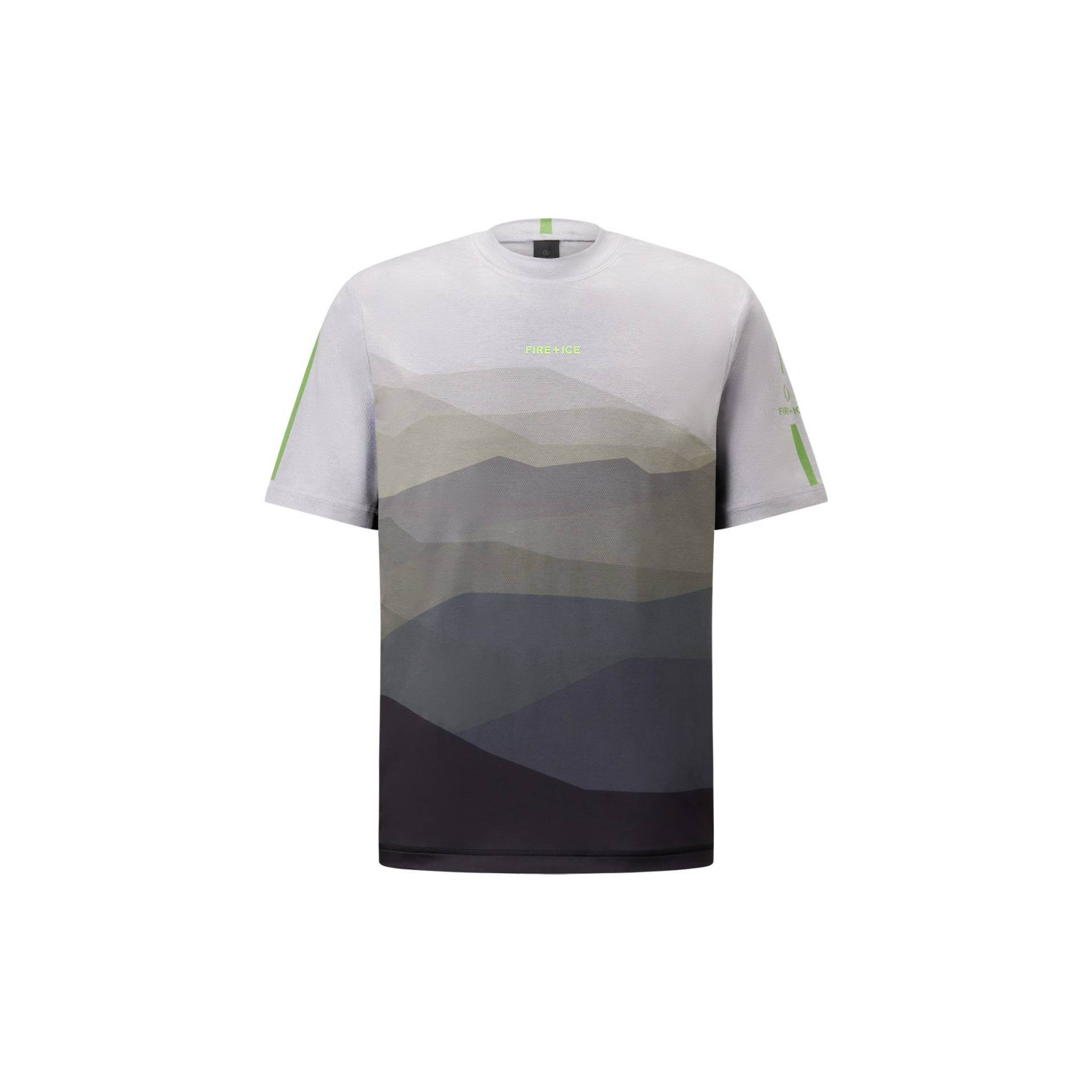 FIRE+ICE Mesh-Shirt Balduin für Herren - Hellgrau/Oliv-Grün - 3XL von FIRE+ICE