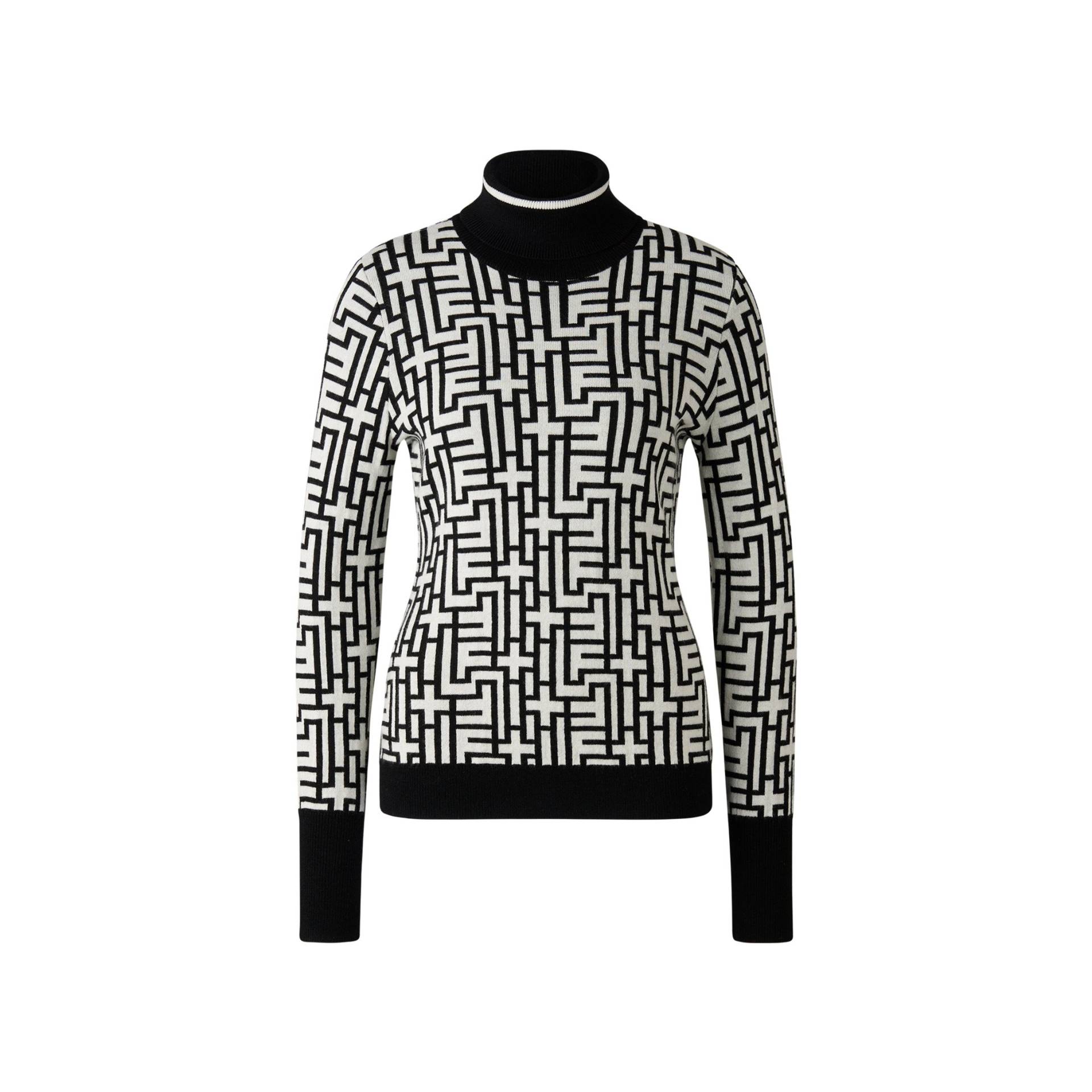 FIRE+ICE Rollkragenpullover Maira für Damen - Schwarz/Off-White - S von FIRE+ICE