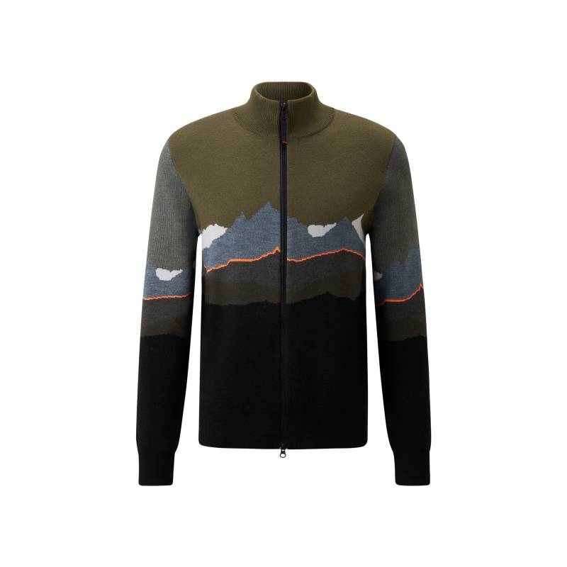 FIRE+ICE Strickjacke Helmut für Herren - Oliv-Grün/Schwarz - L von FIRE+ICE