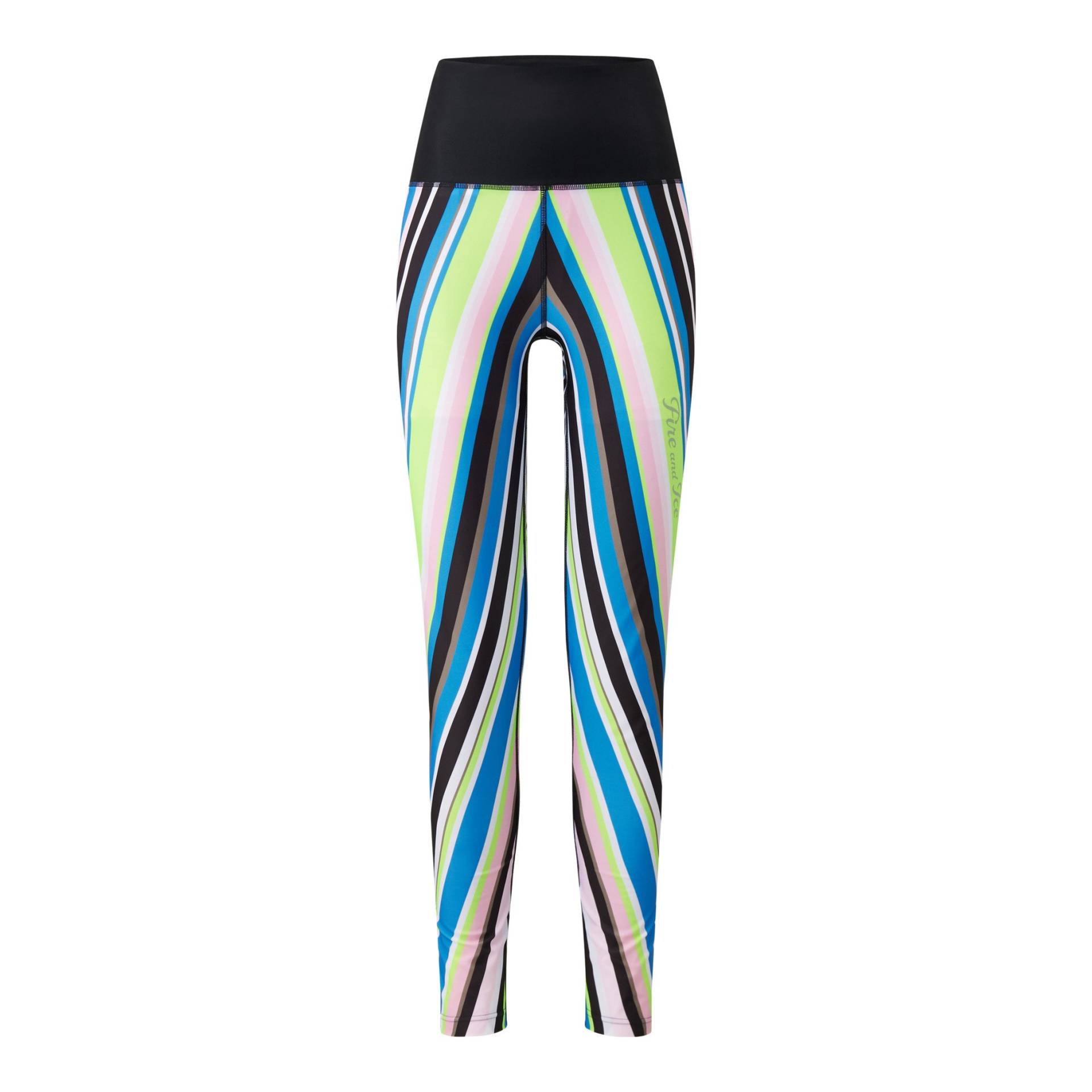 FIRE+ICE Tights Cherien für Damen - Schwarz/Blau/Lime - S von FIRE+ICE