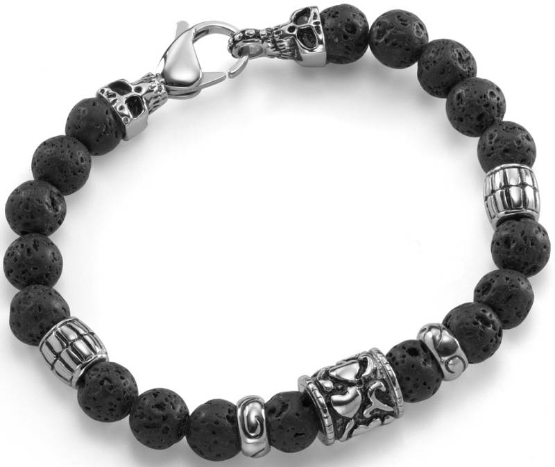 Firetti Armband »Schmuck Geschenk Armschmuck Armkette Lavastein Totenkopf«, mit Lavastein von Firetti