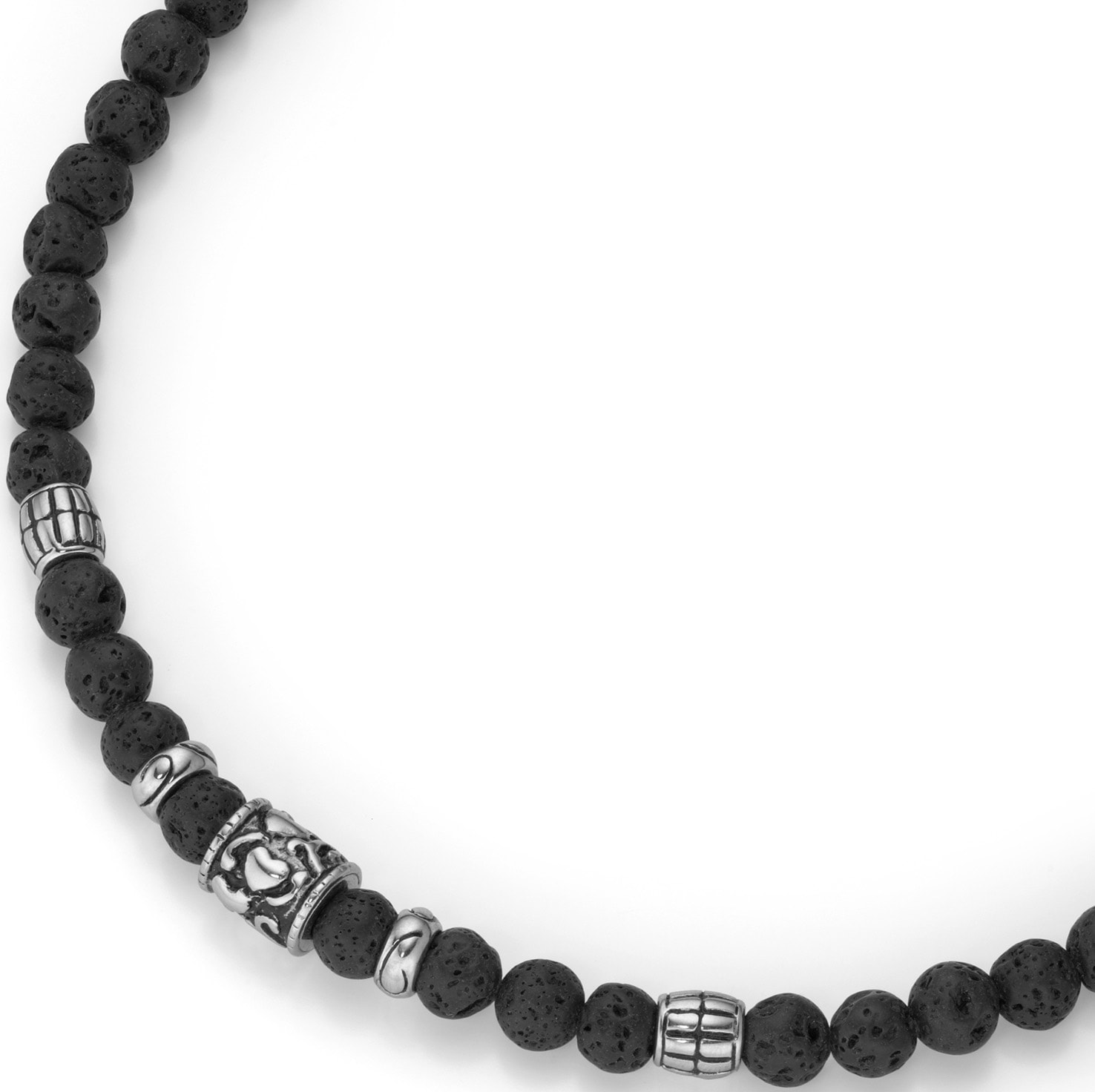 Firetti Kette ohne Anhänger »Schmuck Geschenk, Totenkopf, teilweise geschwärzt«, mit Lavastein Firetti Kette ohne Anhänger »Schmuck Geschenk, Totenkopf, teilweise geschwärzt«, mit Lavastein von Firetti