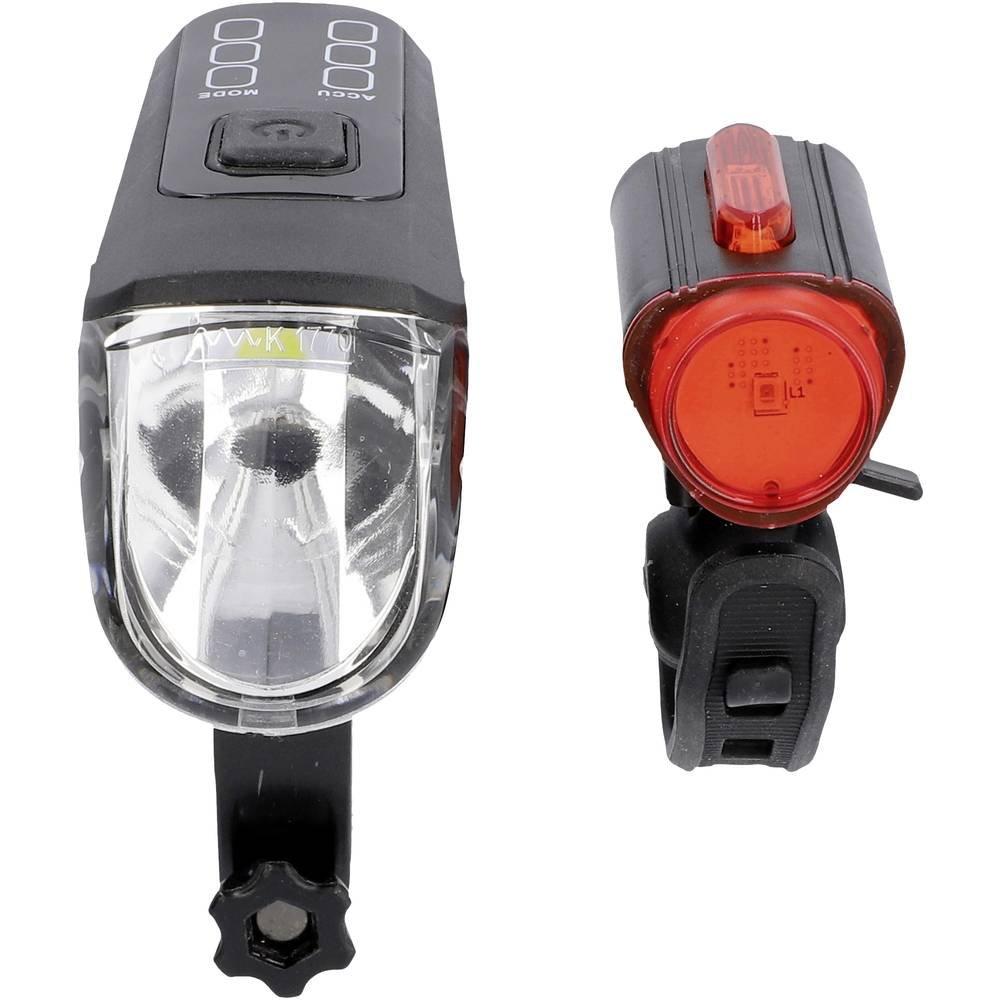 Led-akku Beleuchtungs-set Twin-60/30/15 Unisex Schwarz ONE SIZE von FISCHER FAHRRAD