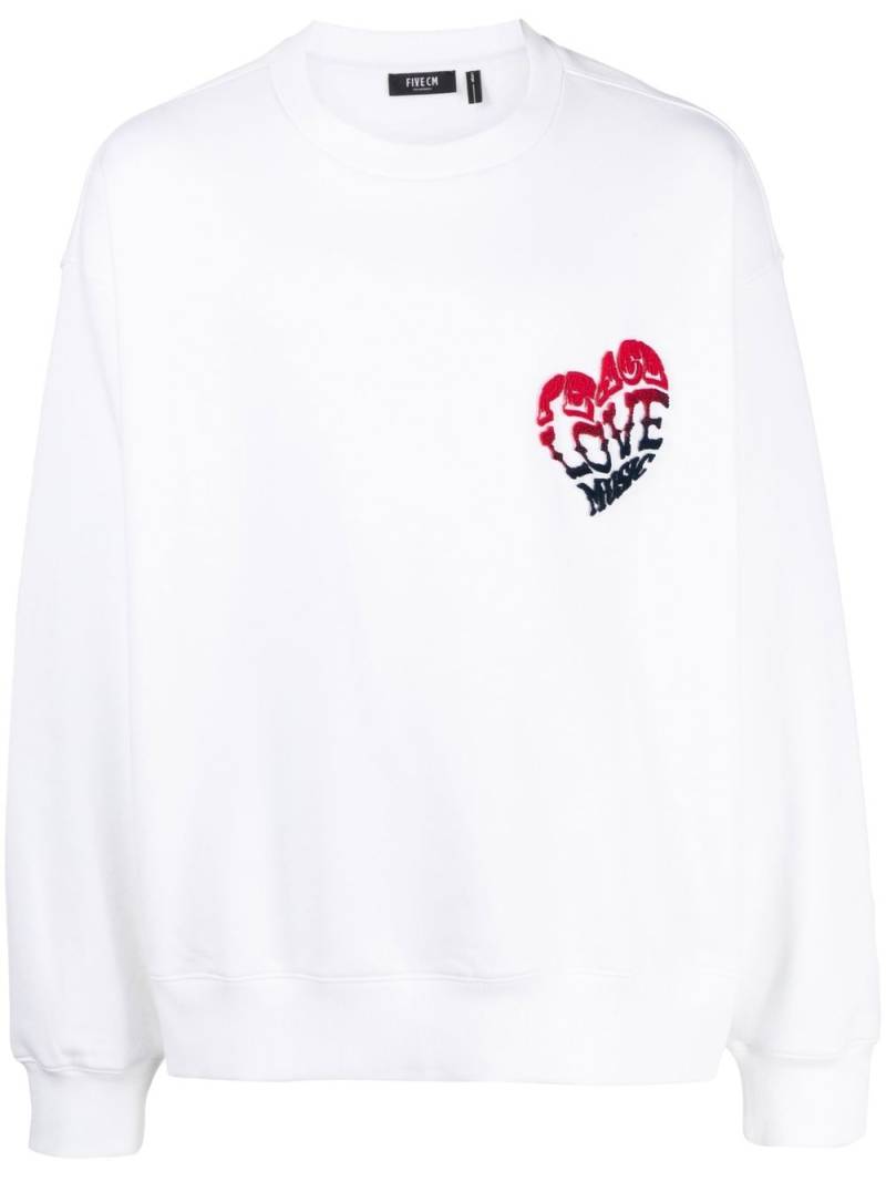 FIVE CM Love crew-neck sweatshirt - White von FIVE CM