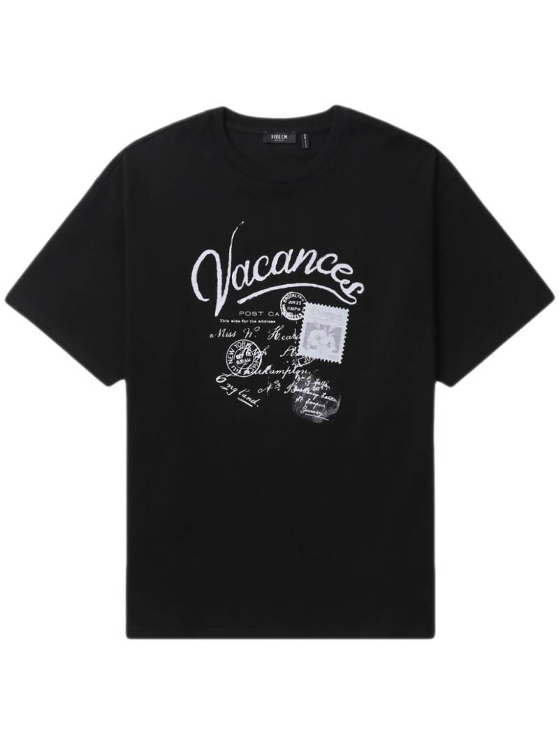 FIVE CM Vacances-print cotton T-shirt - Black von FIVE CM