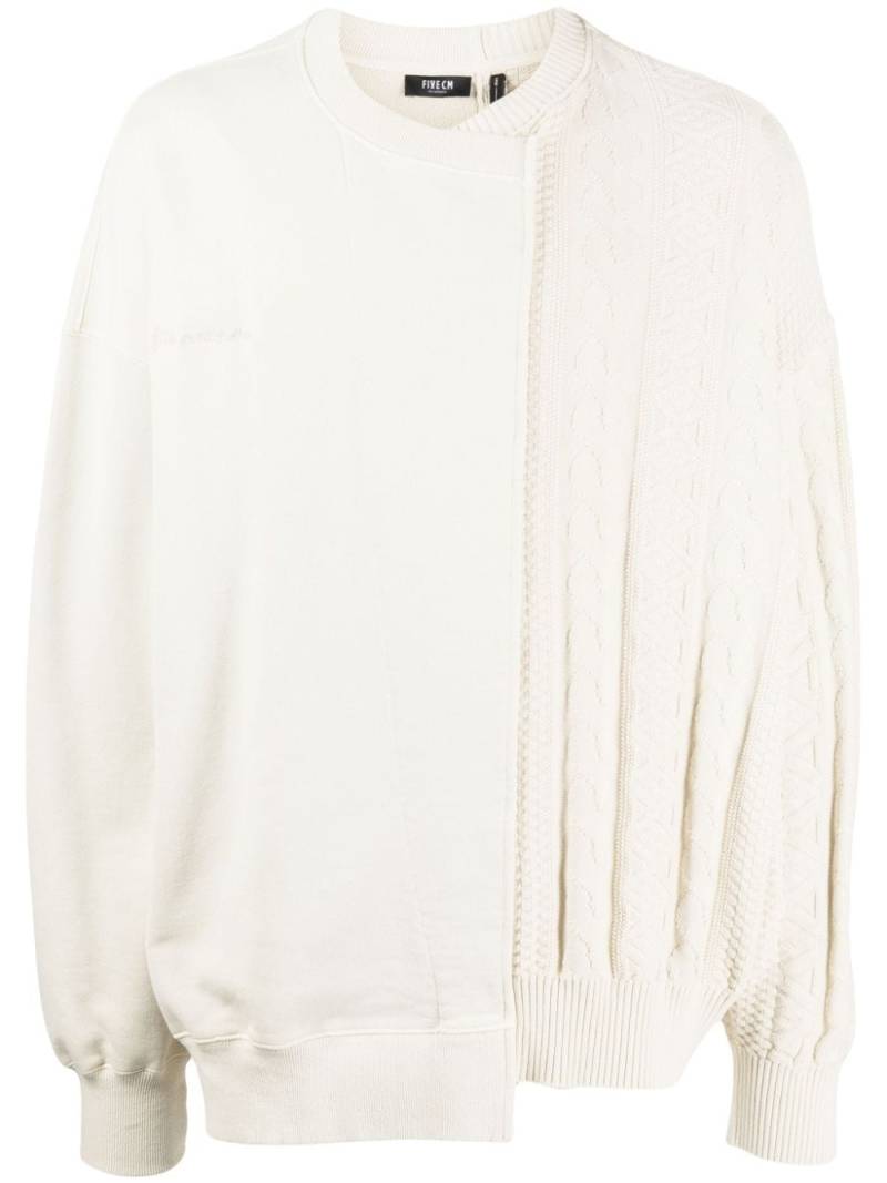 FIVE CM cable-knit cotton sweatshirt - White von FIVE CM