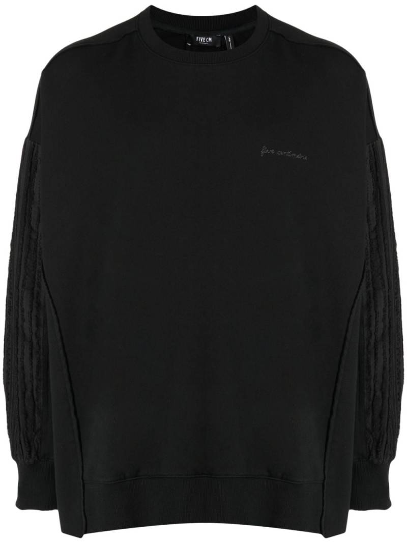 FIVE CM distressed-effect cotton sweatshirt - Black von FIVE CM
