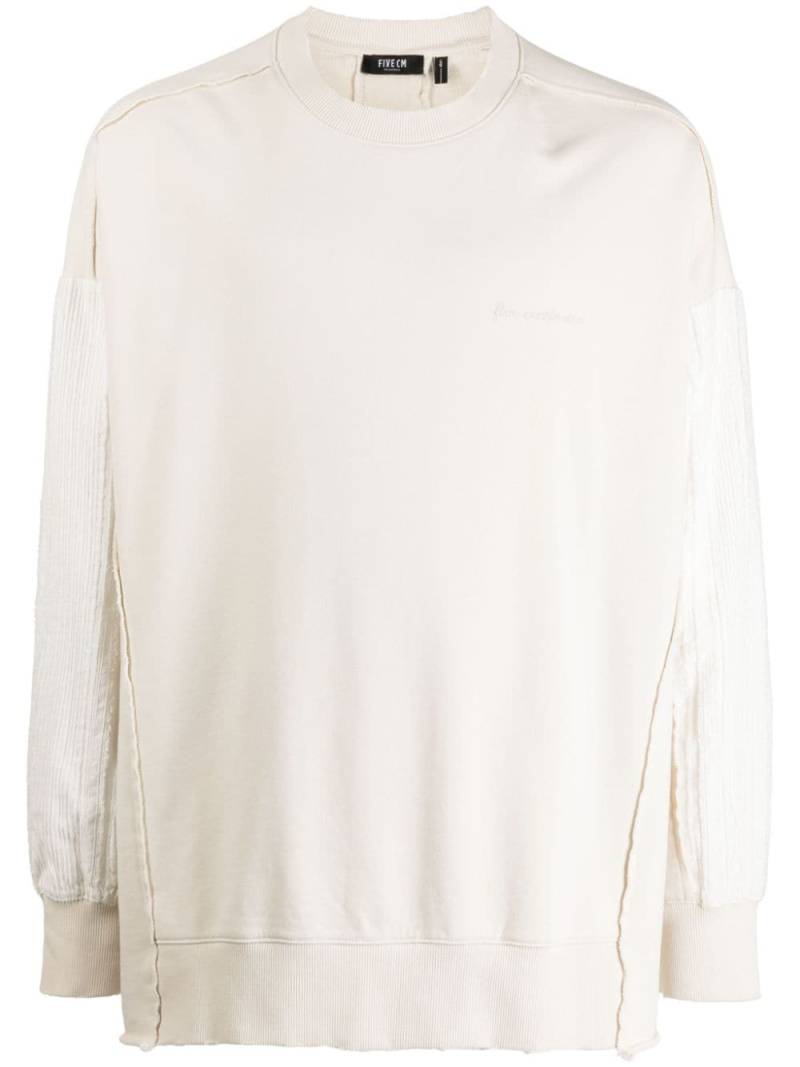 FIVE CM distressed-effect cotton sweatshirt - Neutrals von FIVE CM