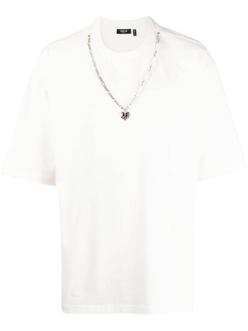 FIVE CM drop-shoulder cotton T-Shirt - White von FIVE CM