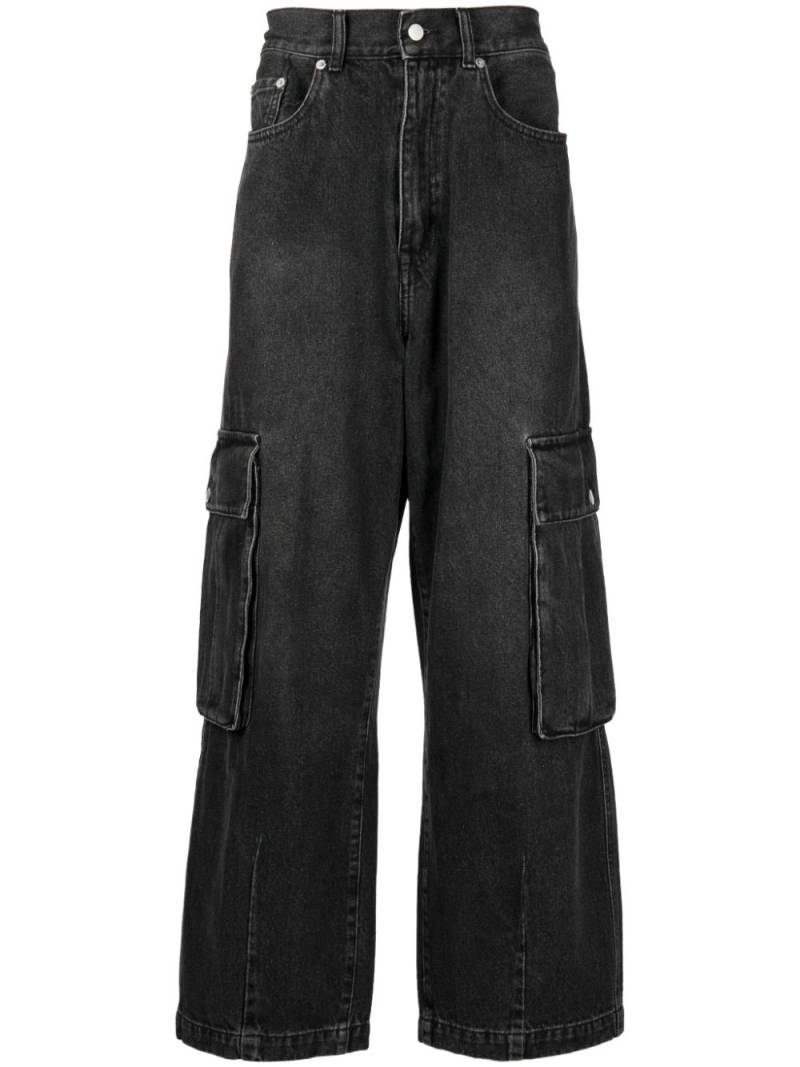 FIVE CM elasticated-waistband straight-leg jeans - Black von FIVE CM