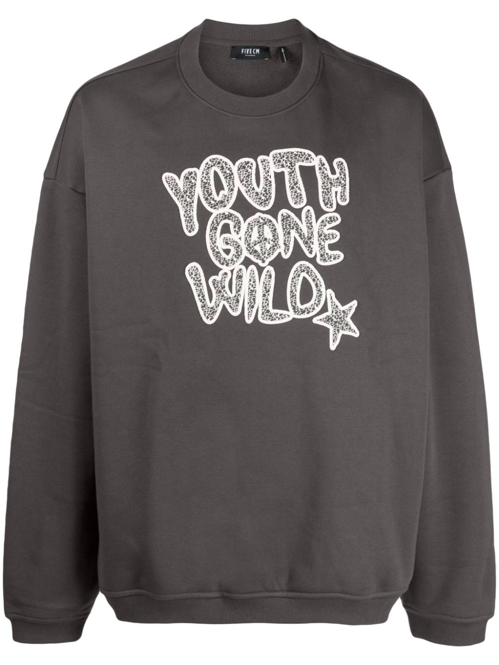 FIVE CM embroidered Youth Gone Wild sweatshirt - Grey von FIVE CM