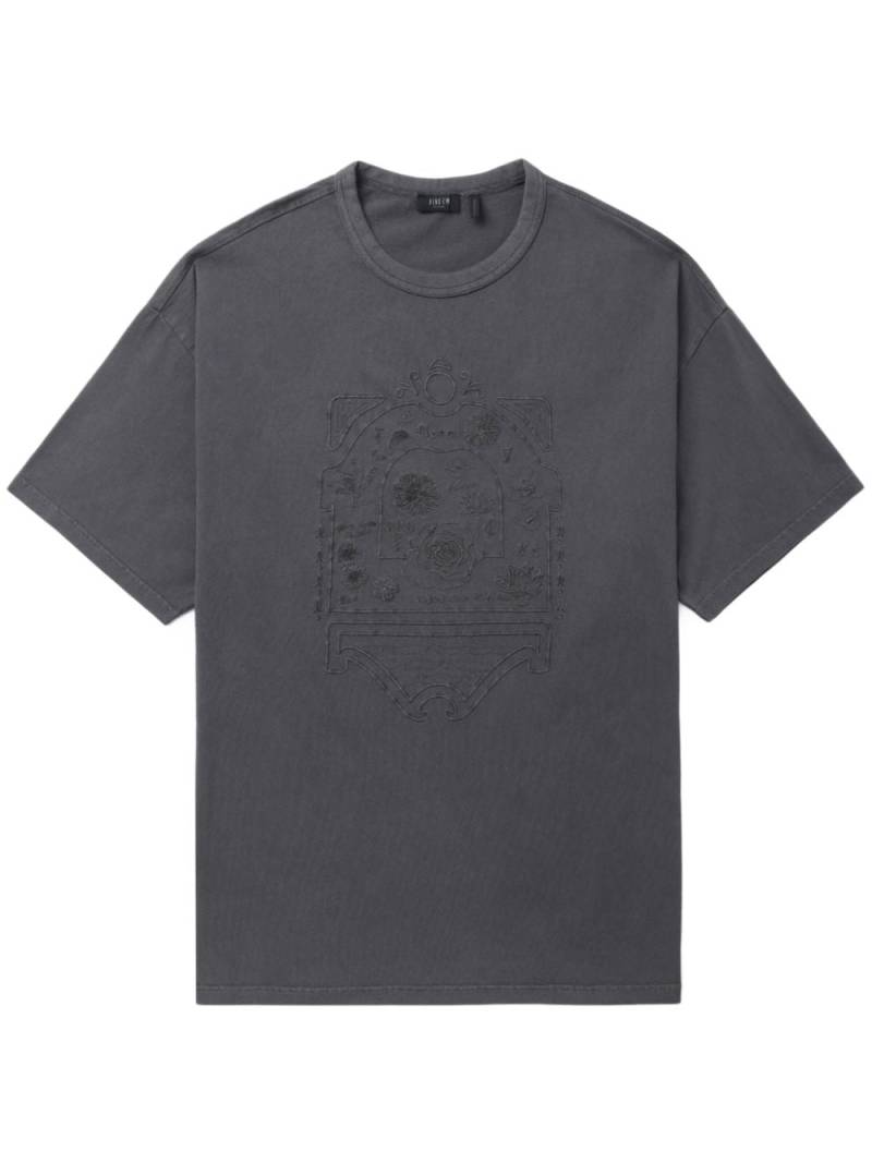 FIVE CM embroidered cotton T-shirt - Grey von FIVE CM