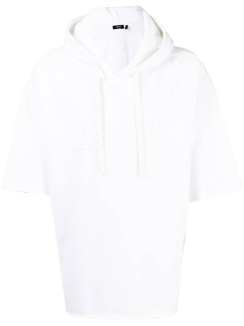 FIVE CM embroidered-logo short-sleeve hoodie - White von FIVE CM