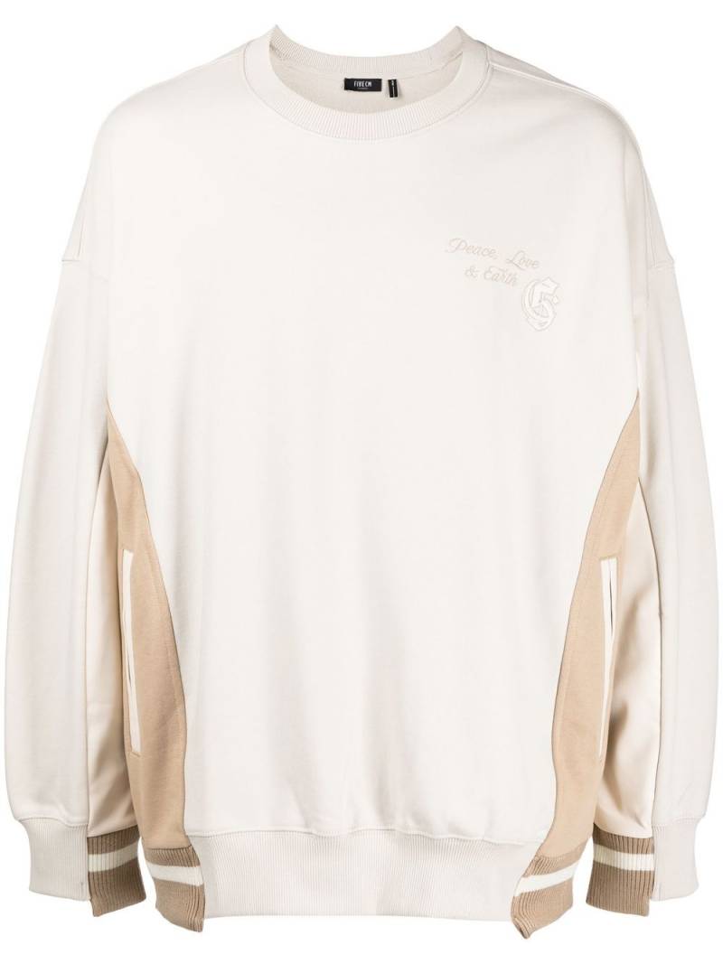 FIVE CM embroidered-logo sweatshirt - Neutrals von FIVE CM