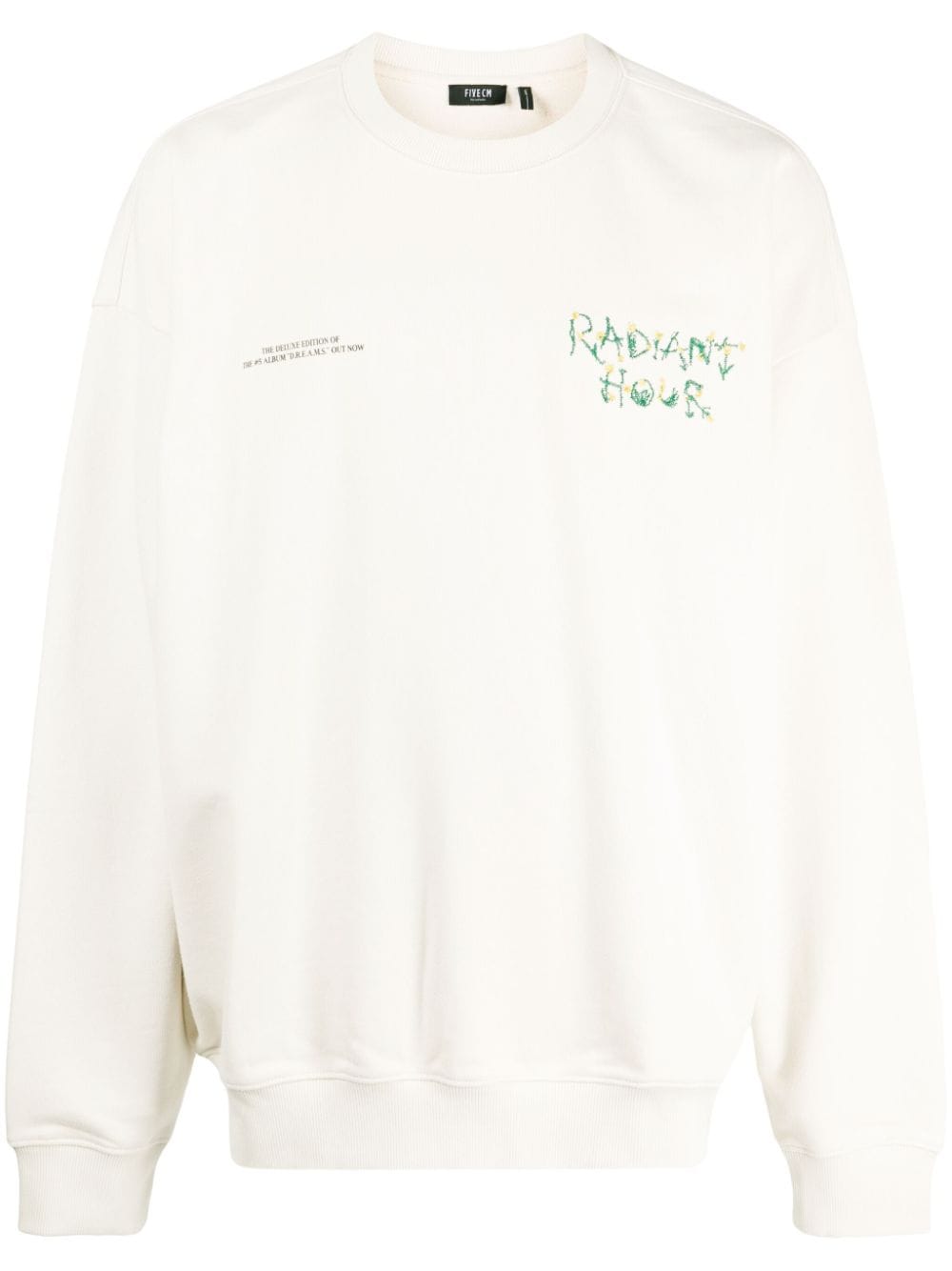 FIVE CM embroidered-slogan cotton sweatshirt - Neutrals von FIVE CM