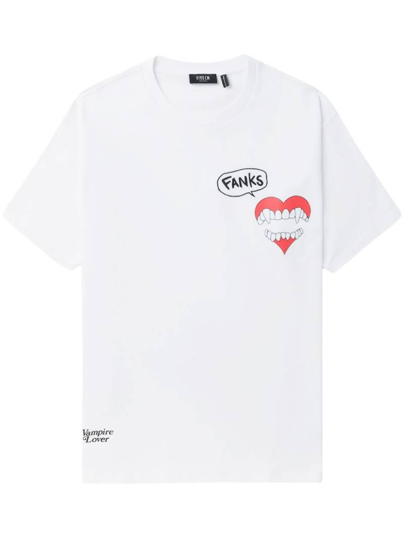 FIVE CM fang-print cotton T-shirt - White von FIVE CM