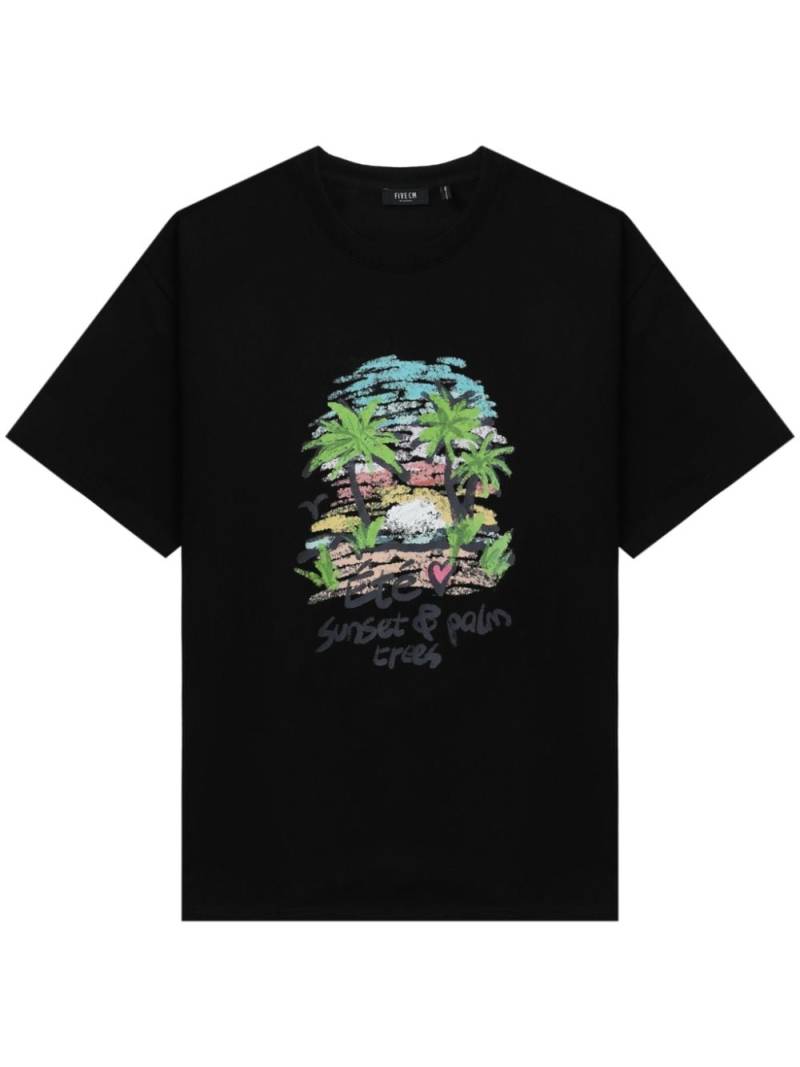 FIVE CM graphic-print cotton T-shirt - Black von FIVE CM