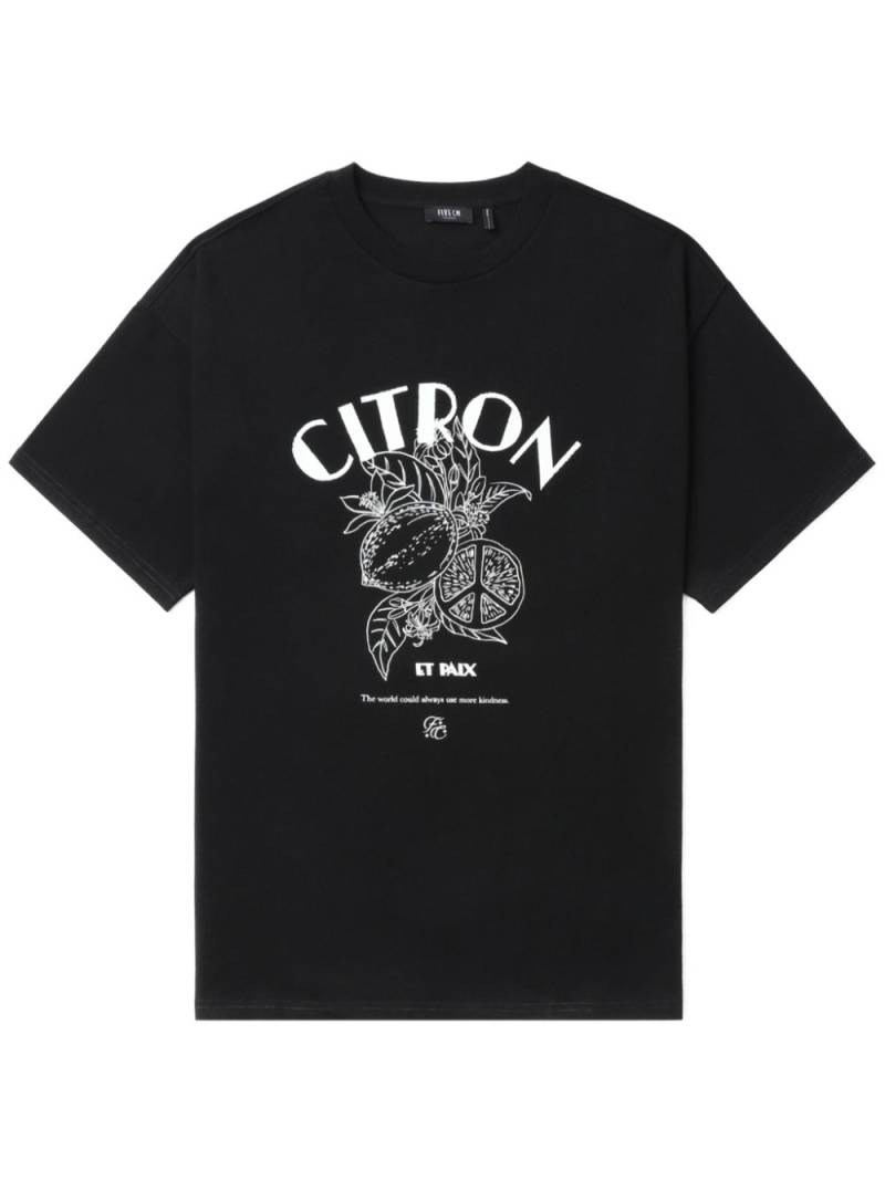 FIVE CM graphic-print cotton T-shirt - Black von FIVE CM