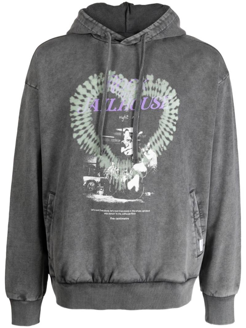 FIVE CM graphic-print cotton hoodie - Grey von FIVE CM