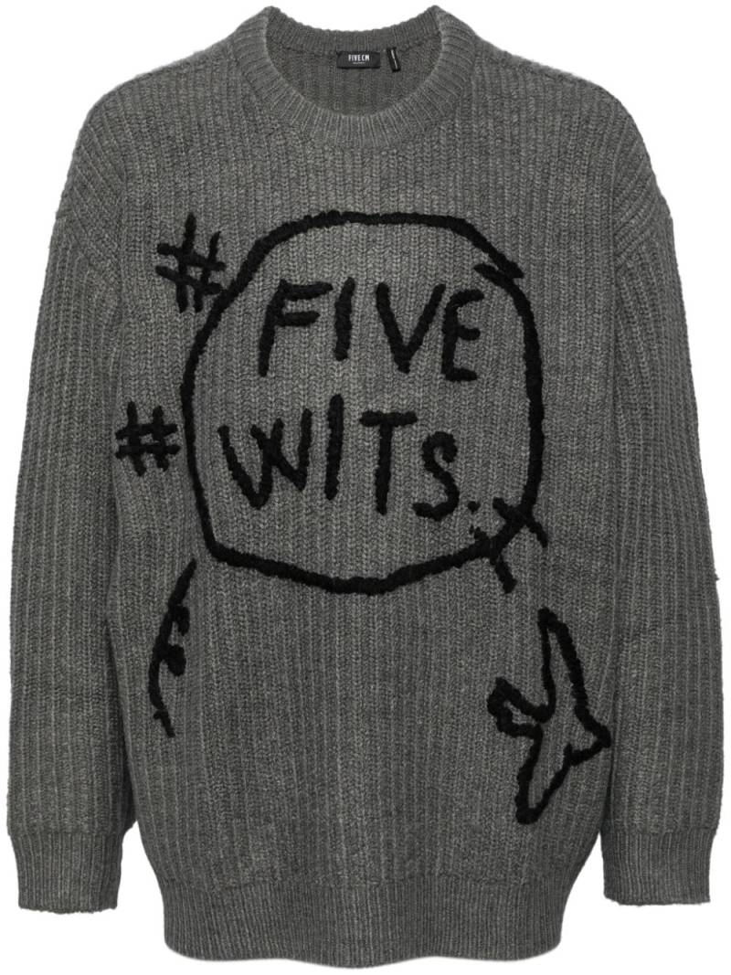 FIVE CM graphic-print long-sleeved jumper - Grey von FIVE CM