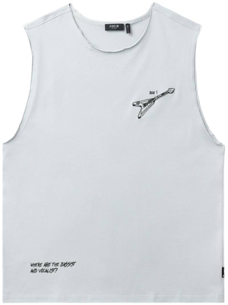 FIVE CM guitar-print cotton vest - Grey von FIVE CM