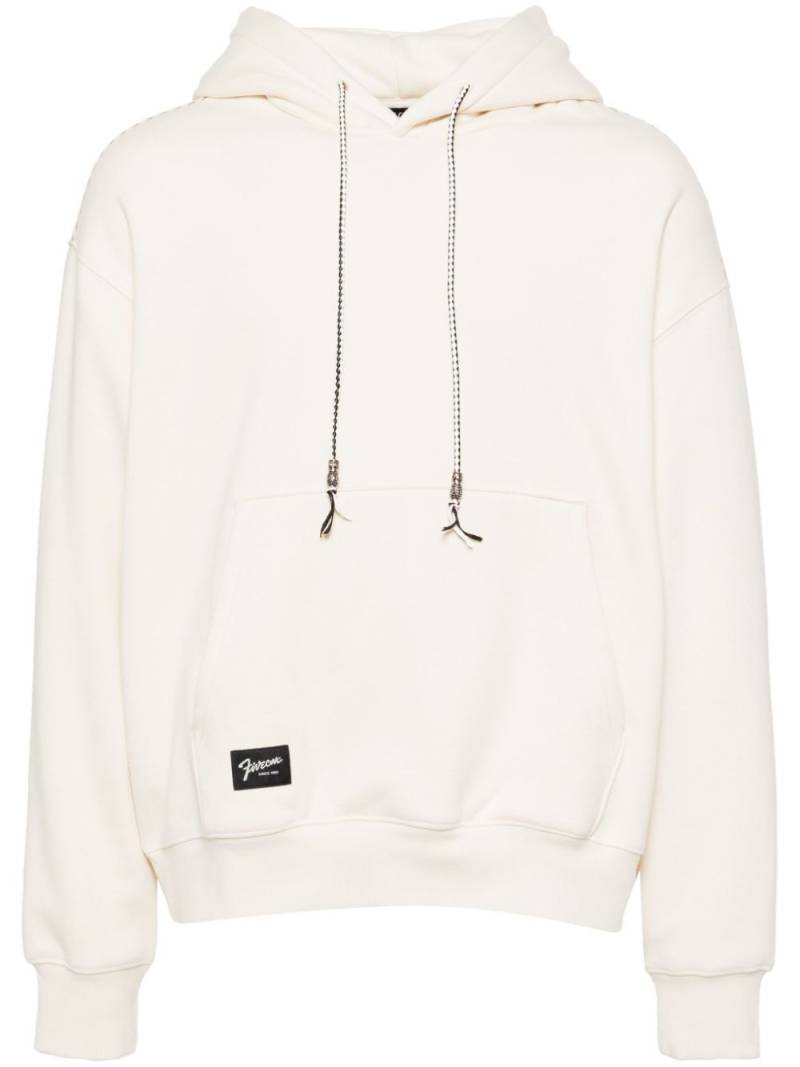 FIVE CM leather trim hoodie - Neutrals von FIVE CM