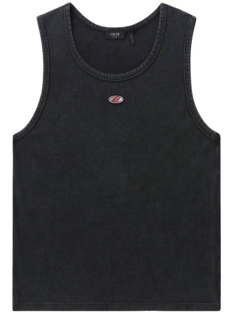 FIVE CM logo-appliqué round-neck tank top - Black von FIVE CM