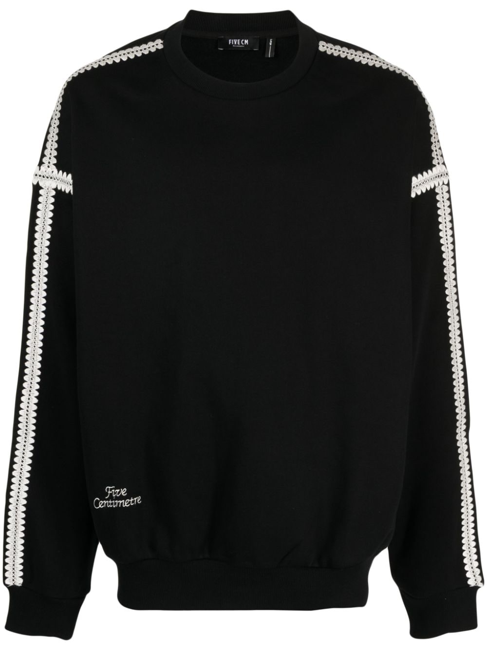 FIVE CM logo-embroidered cotton blend sweatshirt - Black von FIVE CM