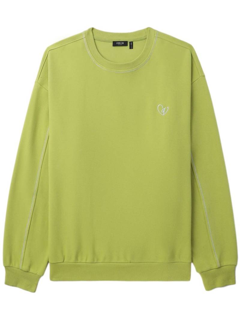 FIVE CM logo-embroidered crew-neck sweatshirt - Green von FIVE CM