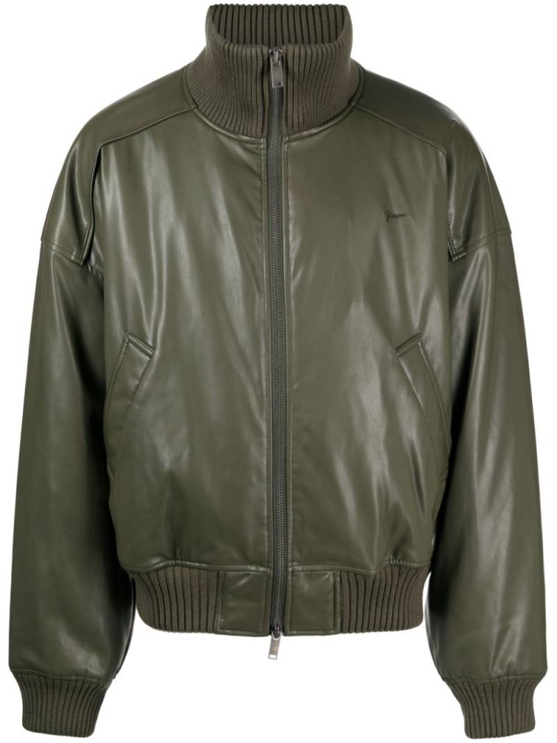 FIVE CM logo-embroidered faux-leather jacket - Green von FIVE CM