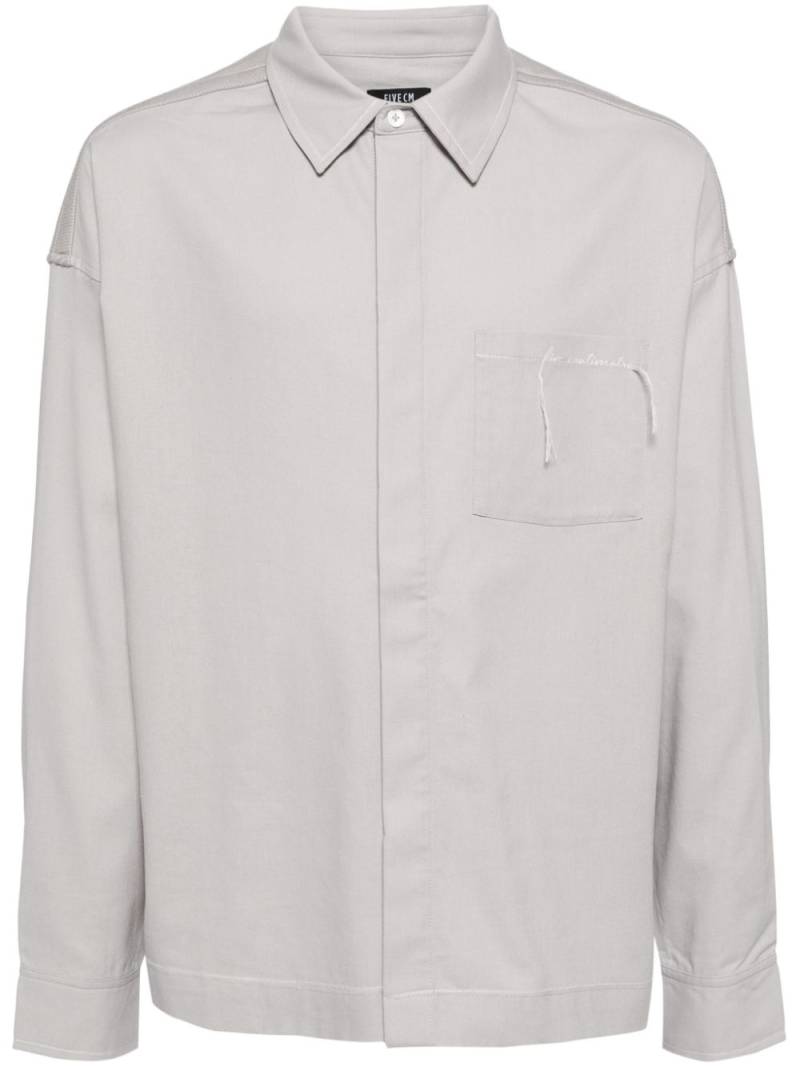 FIVE CM logo-embroidered panelled shirt - Grey von FIVE CM