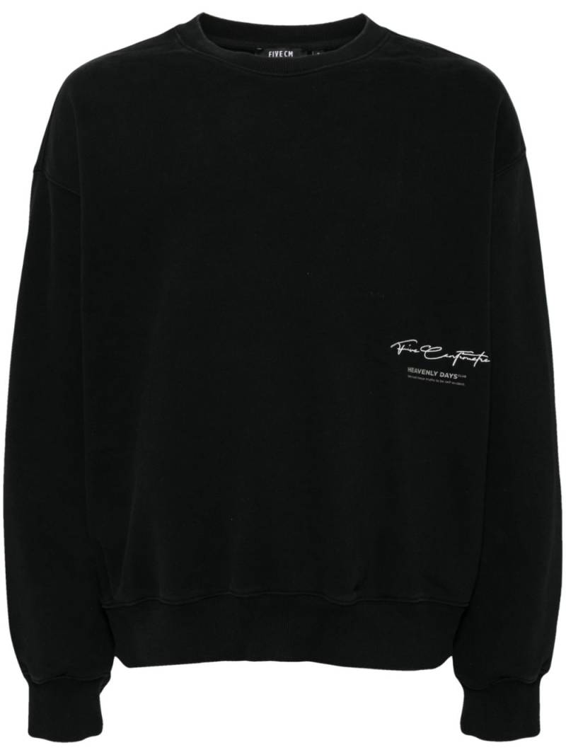 FIVE CM logo-print cotton-blend sweatshirt - Black von FIVE CM